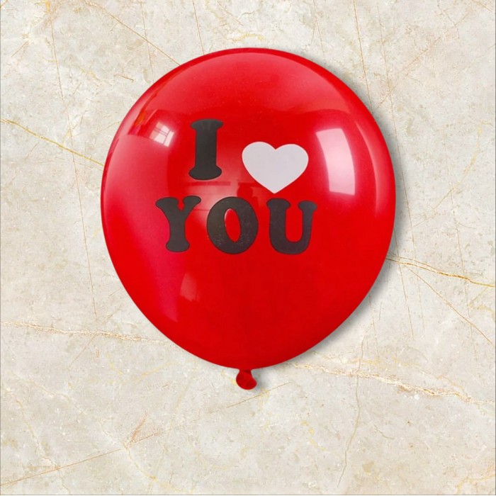 Kırmızı I Love You Baskılı Helyum Balon (Ek Ürün Olarak Satılır)